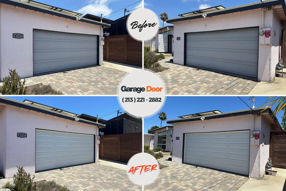 Before and after: garage door repair Liberty Lake, WA